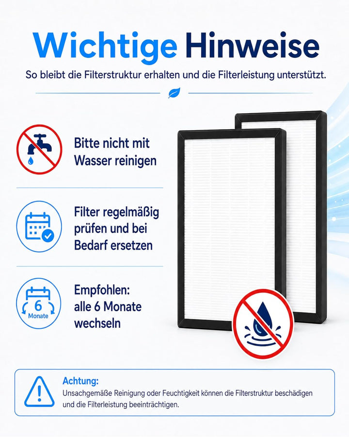 2 Stück H13 HEPA Filter, Hochleistungs-Schwebstofffilter, Luftreiniger Filter, Airpurifier, Ersatzfi