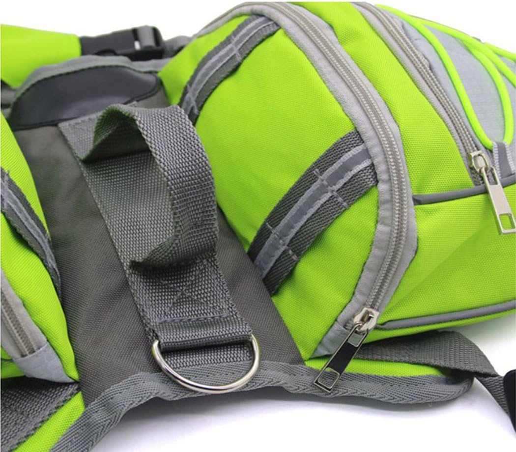 XIAOYU Hund Rucksack, verstellbare Satteltasche Kabelbaum Träger, für Reisen Wandercamping, grün, L
