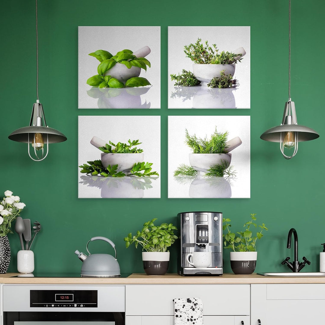 Muralo - Wandbilder Set - Leinwand Bilder Set Aufhängefertig - Bilder für Küche- Moderne Wanddeko -