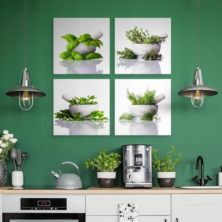 Muralo - Wandbilder Set - Leinwand Bilder Set Aufhängefertig - Bilder für Küche- Moderne Wanddeko -