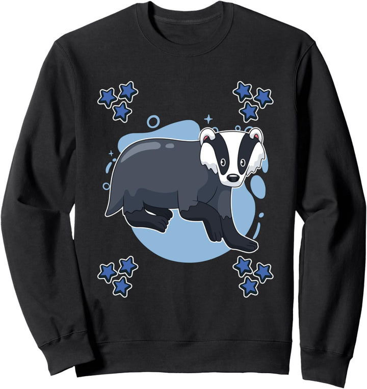 Herren Dachs Zeichnung Sterne Jungen Dachs Sweatshirt