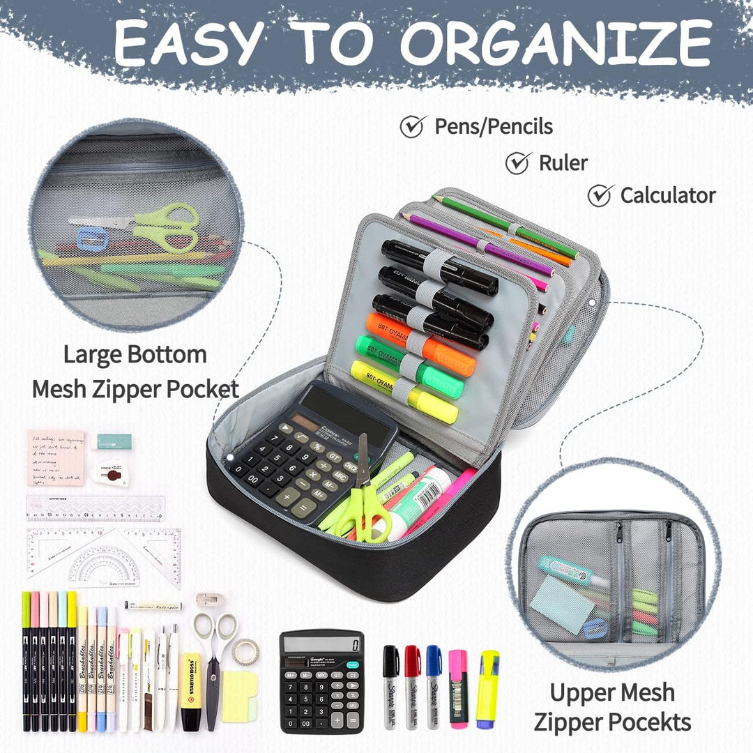 VASCHY Grosse Federmäppchen, Multi Fächer Mäppchen Organizer 72 Stück Etui Schule Federmappe Federta