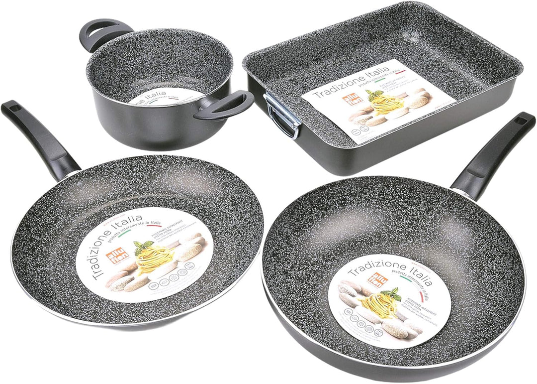 ALLUFLON Tradizione Italia Wokpfanne 28 cm, Aluminium, Schwarz