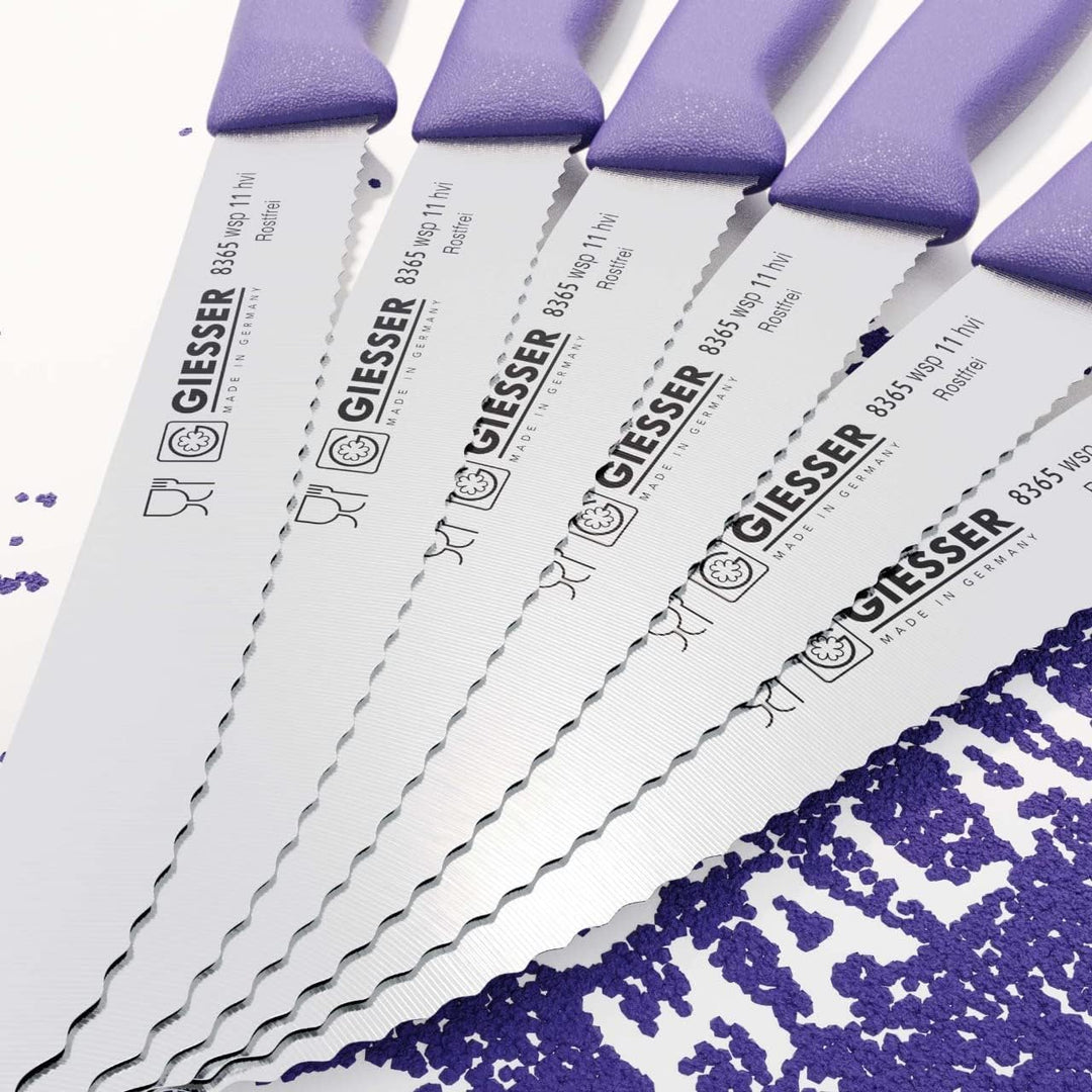 Giesser seit 1776 - Made in Germany - Tomatenmesser 6er Set Halal, lila, nachhaltiger griff, rutschf