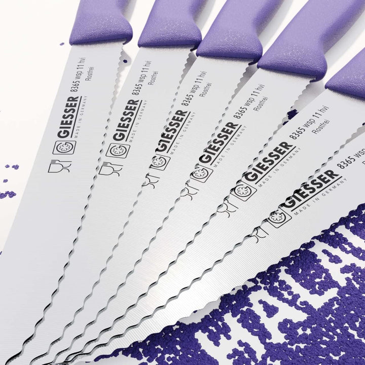 Giesser seit 1776 - Made in Germany - Tomatenmesser 6er Set Halal, lila, nachhaltiger griff, rutschf