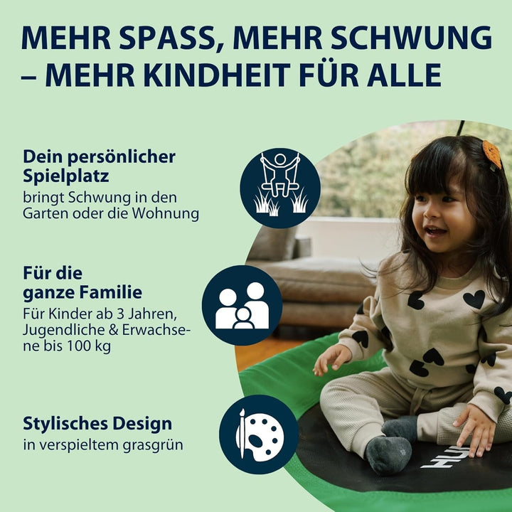 HUDORA Nestschaukel 90 - Kunststoff-Nestschaukel für bis zu 100kg - Hängeschaukel mit 90cm Durchmess