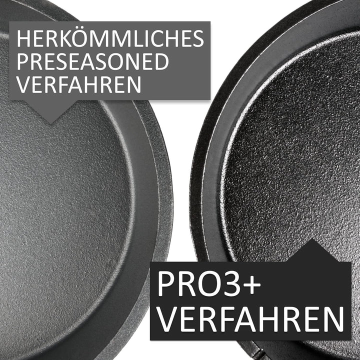 BBQ-Toro Gusseisen Brat- und Steak Pfannen Set mit PRO3+ Beschichtung | Ultimate Serie | Ø 16 cm, Ø