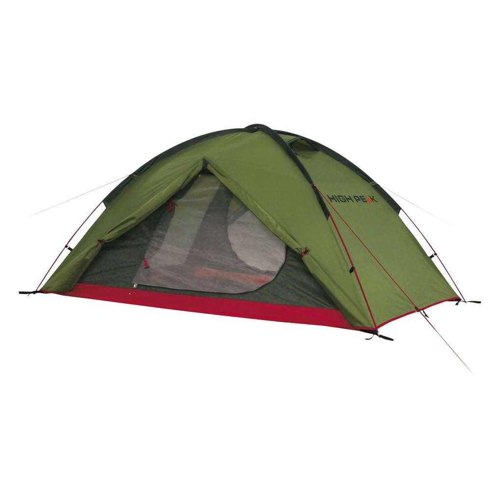 High Peak Kuppelzelt Woodpecker 3, Campingzelt, Trekkingzelt für 3 Personen, 2 Eingänge, Stauraum, D