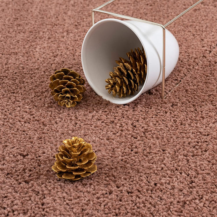 carpet city Polyester Shaggy Teppich Hochflor Wohnzimmer - 150x150 cm Quadratisch - Einfarbig Rosé -