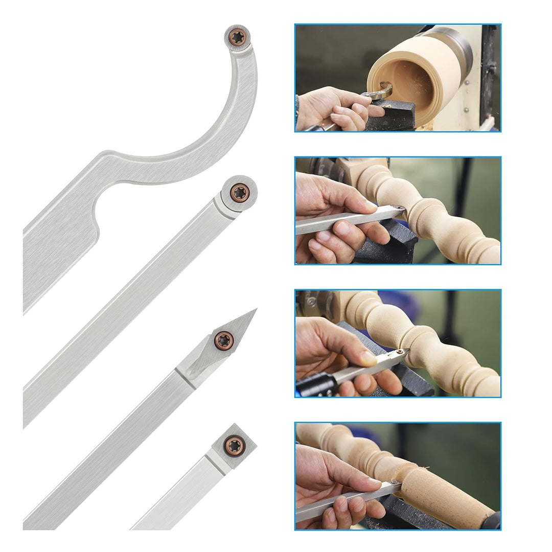 DEEFIINE Hartmetall Wendeschneidplatten Set fur DrehmeiBel, 8 Stück CNC Hartmetall Drechselwerkzeuge