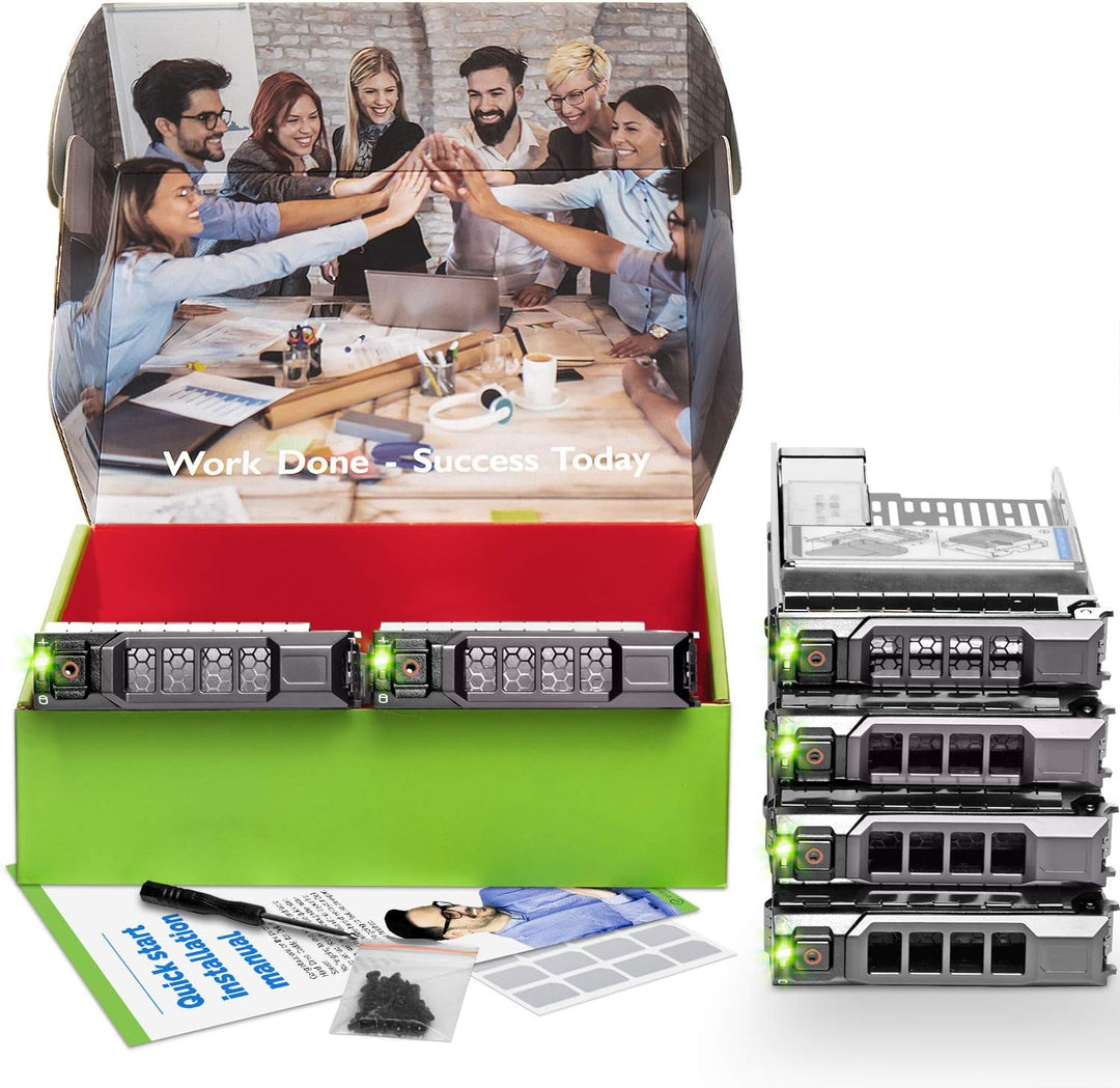 WORKDONE 6er-Pack - 3,5" Festplatten-Caddy m. 2,5"-Festplattenadapter - Kompatibel für Dell PowerEdg