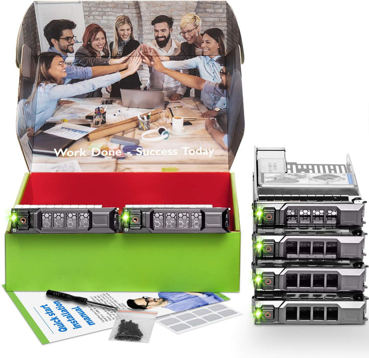 WORKDONE 6er-Pack - 3,5" Festplatten-Caddy m. 2,5"-Festplattenadapter - Kompatibel für Dell PowerEdg