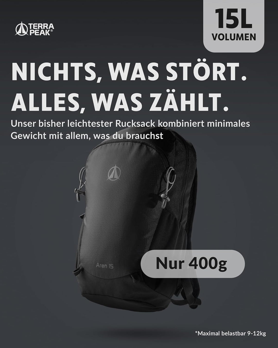 Terra Peak® Premium Wanderrucksack 15L (AREN) für Damen & Herren klein & extra leicht mit Rückenbelü
