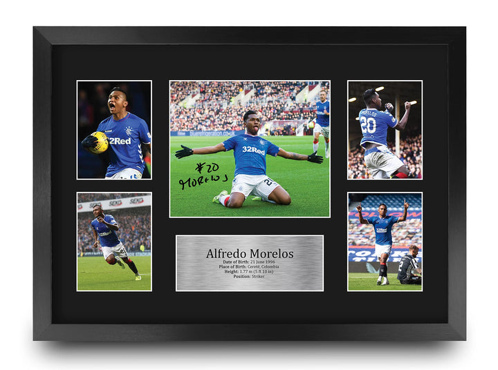 HWC Trading FR A3 Alfredo Morelos Rangers Geschenke Gedruckt, Signiert Autogramm Bild, Für Fussball-