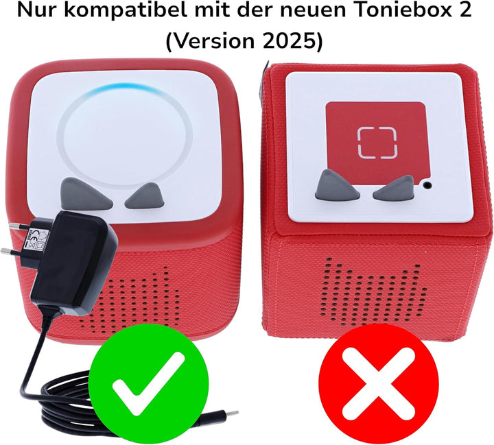 Ladekabel 115 cm kompatibel mit Toniebox 2 2025 Netzkabel lang Ersatzkabel Netzteil Stromkabel Ersat