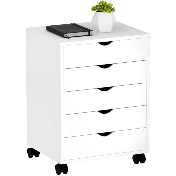 YITAHOME Mobiler Aktenschrank mit 5 Schubladen, Aktenschrank aus Holz für A4, Briefformat, Aktenschr