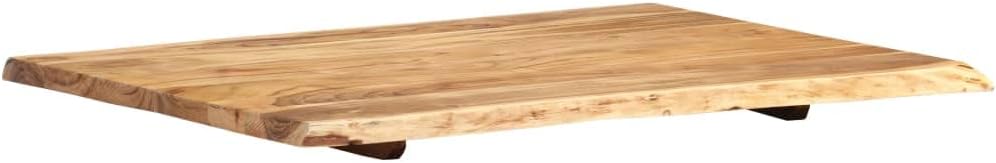 vidaXL Massivholz Tischplatte Baumkante Massivholzplatte Akazie 80x(50-60) x2,5cm 80 x 60 x 2.5 cm,