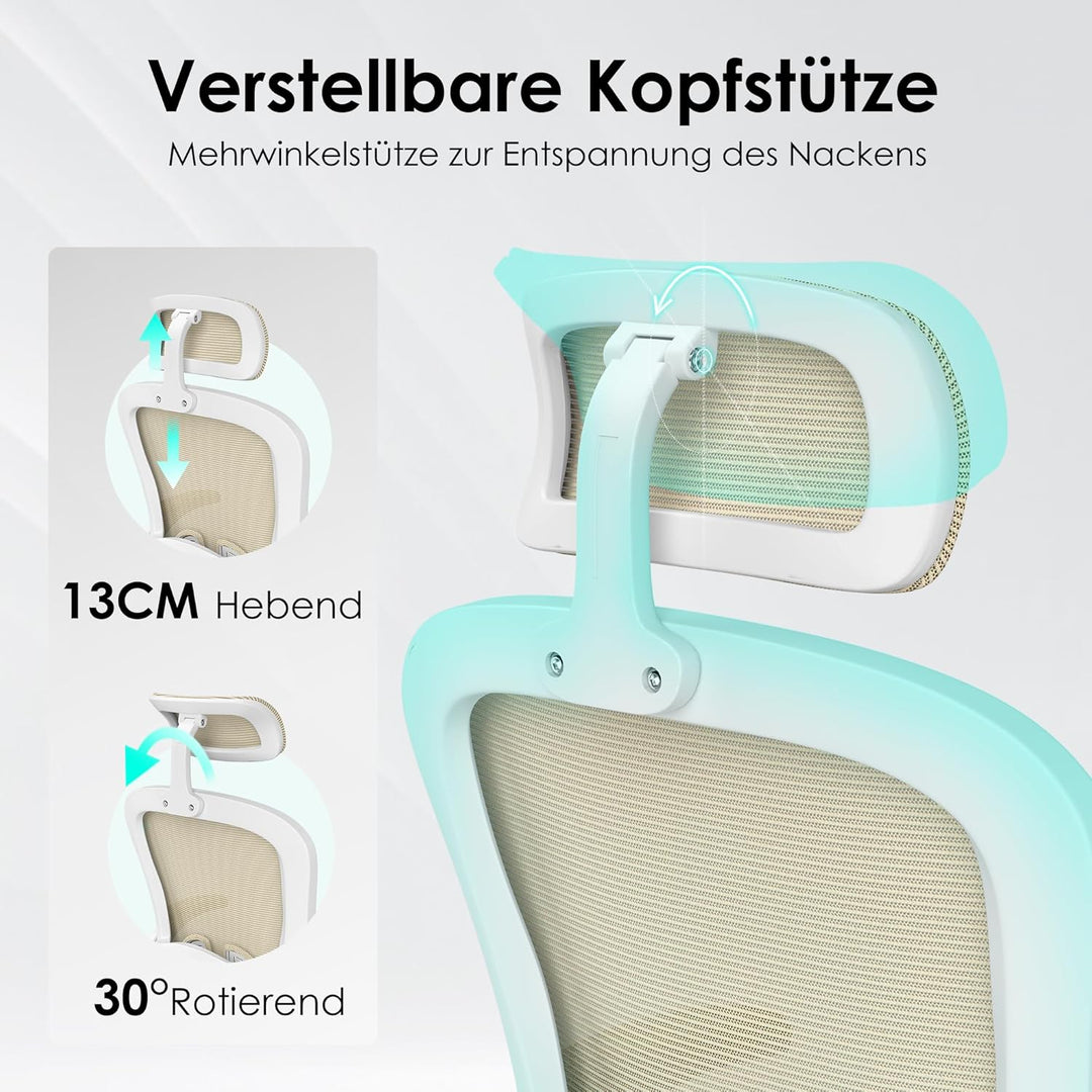 Farini Höhenverstellbar Schreibtischstuhl mit Armlehne, Ergonomischer Stuhl Bequemer Bürostuhl mit R