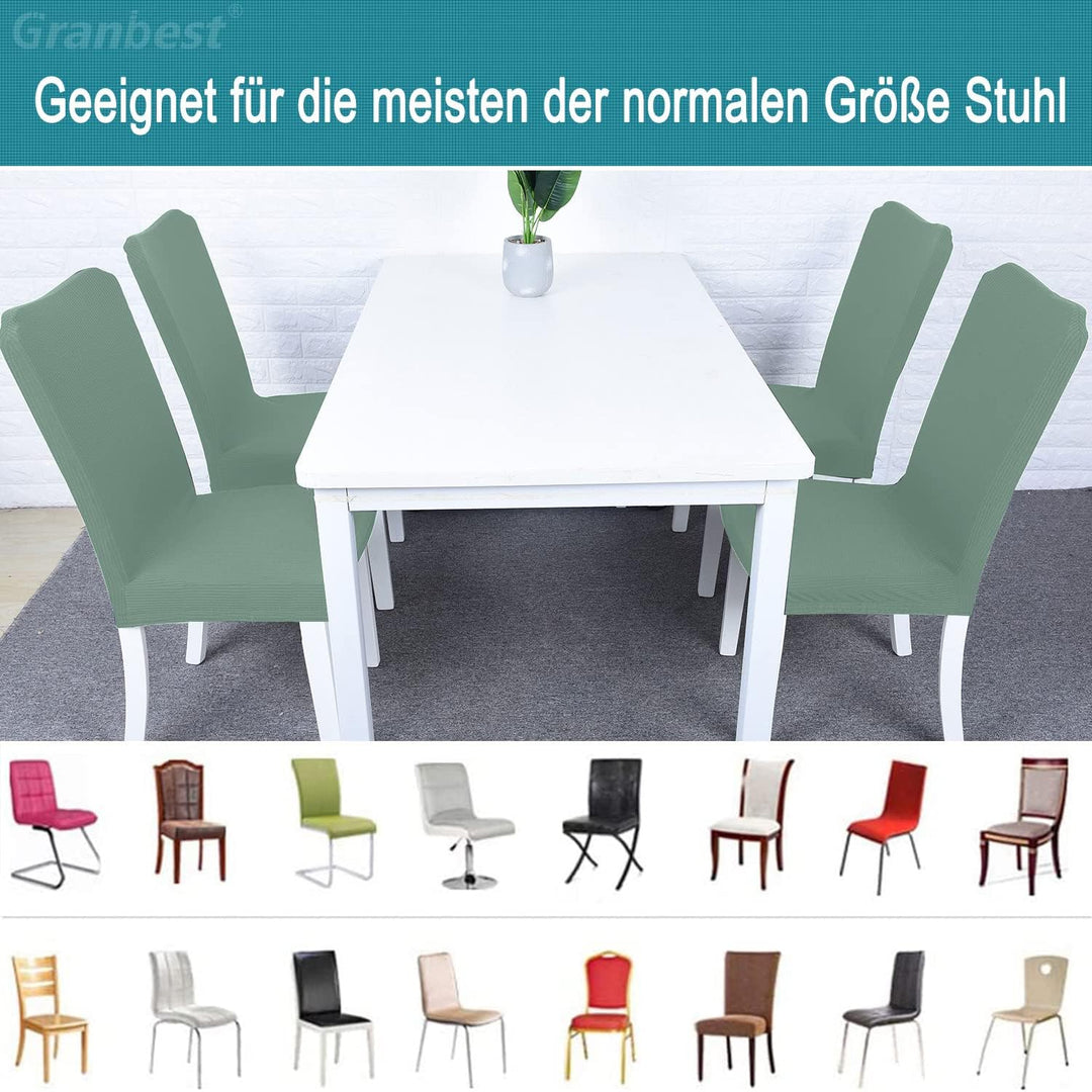 Granbest Premium Wasserdicht Esszimmerstuhl Abdeckungen Satz Von 6, Elastische Hohe Zurück Stuhlhuss
