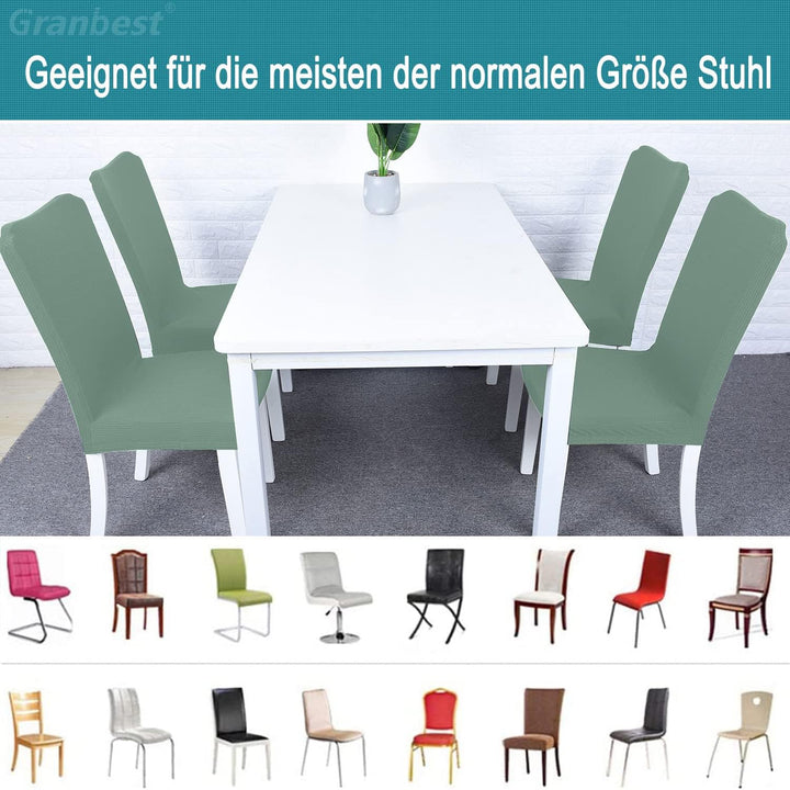 Granbest Premium Wasserdicht Esszimmerstuhl Abdeckungen Satz Von 6, Elastische Hohe Zurück Stuhlhuss