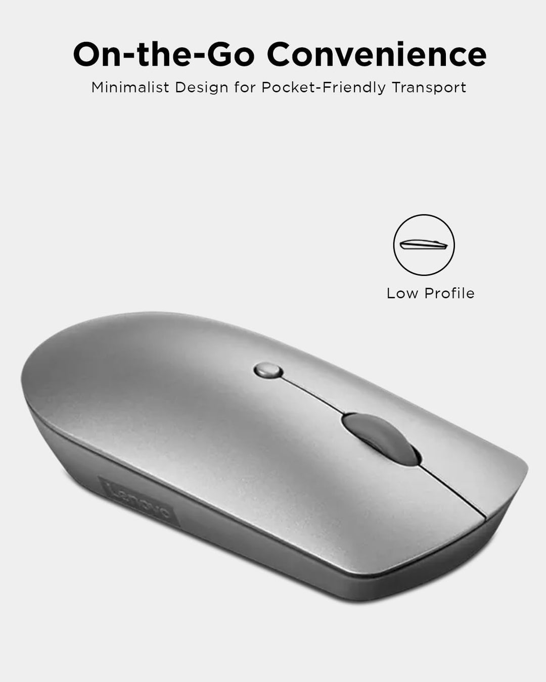 Lenovo [Maus] 600 Geräuschlose Bluetooth-Maus, works with Chromebook (WWCB), grau Grau/als Heather O