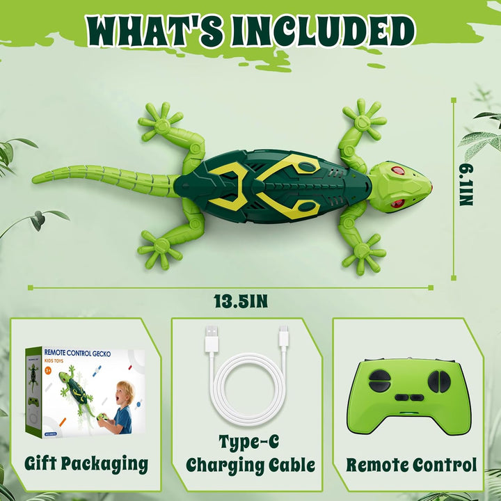 Wall Crawler Gecko, Remote Controlled Crawling Chameleon, Fernbedienung Wand Gecko mit Leuchtenden A