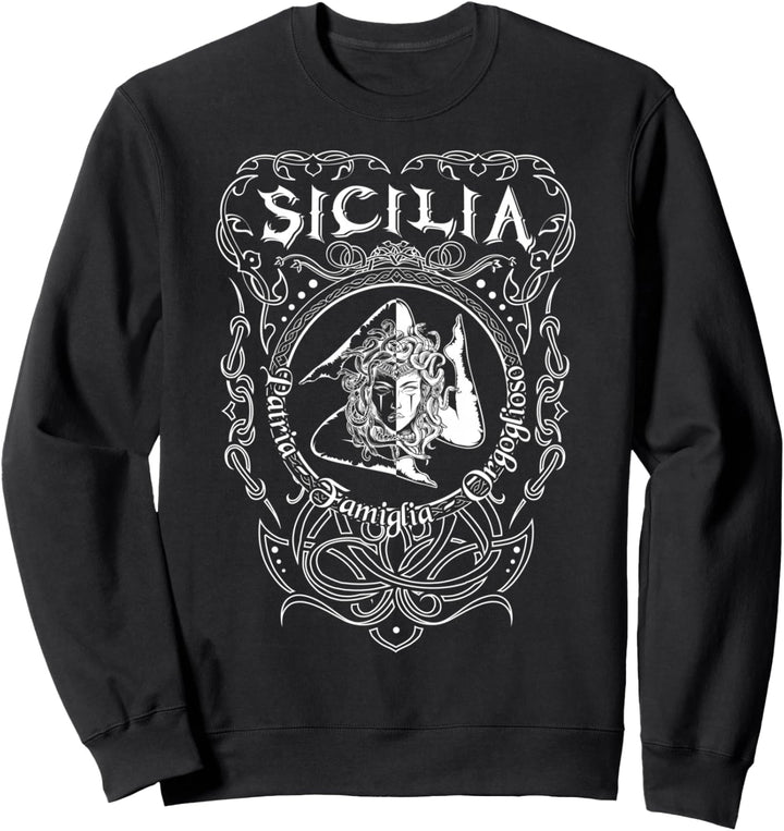 Sicilia Italien Trinacria Heraldik Heimat Stolz Familie Sweatshirt