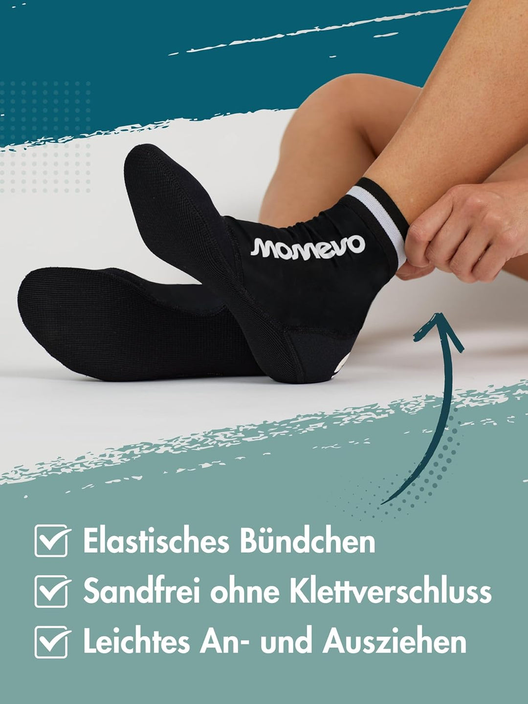 Momevo Beachmates Beachvolleyball Socken - schützende Beachsocken aus Neopren und Elasthan - idealer