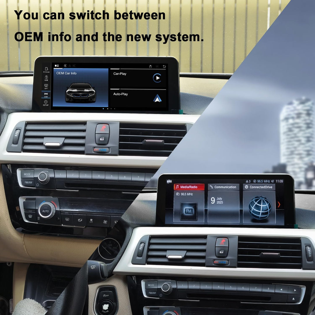 PEMP Linux-Bildschirm für BMW 3er F30 X1 F48 2017-2019 EVO ID6, unterstützt kabelloses CarPlay und A