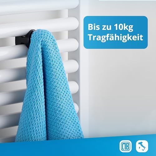 1 Paar GRIP - Handtuchhalter ohne Bohren für das Badezimmer, selbstschraubend am Badheizkörper, ohne