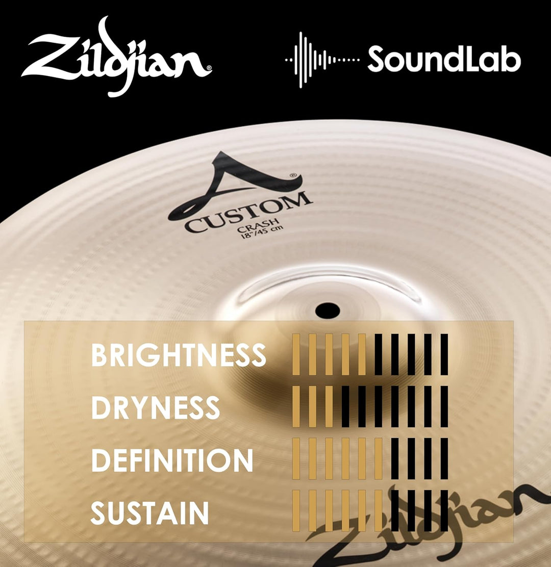 Zildjian A Custom Series - 18" Crash Cymbal - Brilliant finish 18 Zoll, 18 Zoll