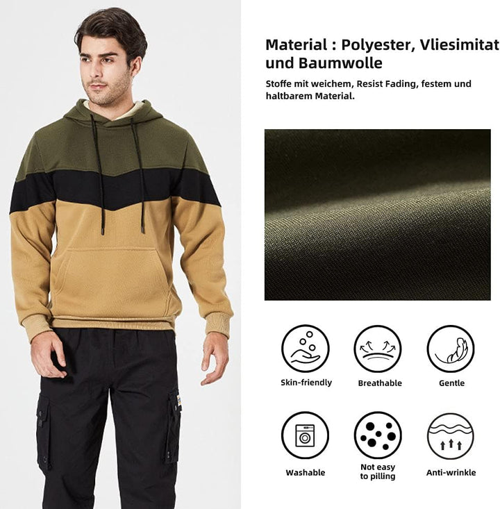 MANLUODANNI Herren Kapuzenpullover Raglan Men's Hoodie Pullover mit Kapuze Casual Sweatshirt Classic