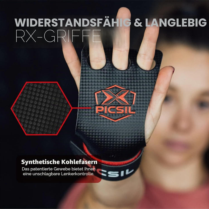 PICSIL RX – Trainingshandschuhe für Cross-Training, Carbon-Grips, für Fitnessstudio, Boxen, Gewichth