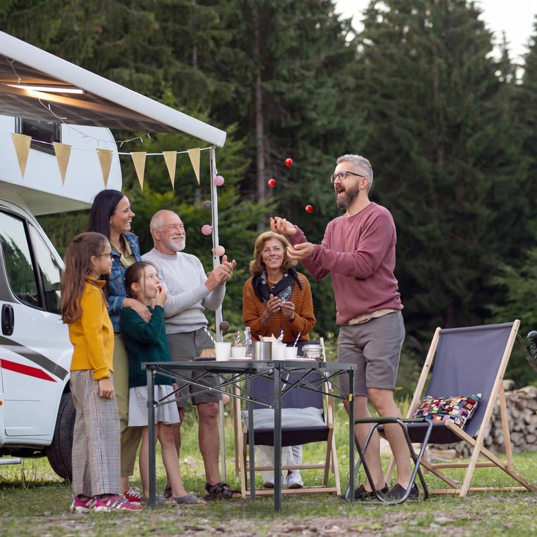 Campingtisch Klappbar Bis 100KG mit Tragetasche Alu Klapptisch für 6 Personen - Roll Up Camping Tisc