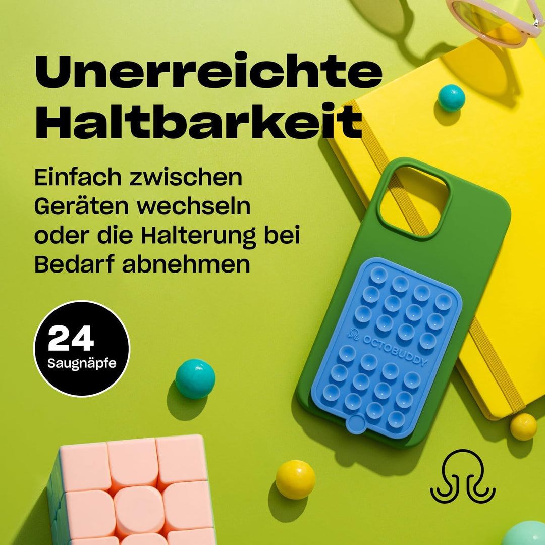 OCTOBUDDY Double - doppelseitige Silikon-Saugnapf Halterung fürs Handy - freihändige Saugnapfhalteru