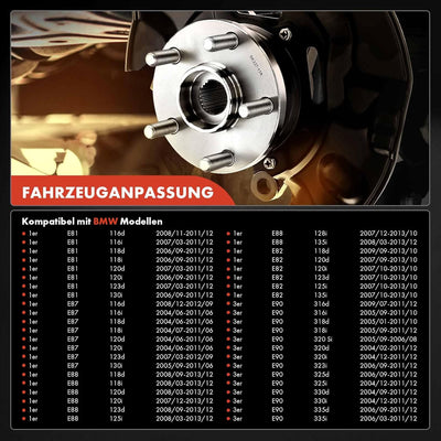Frankberg 1x Radnabe Radlagersatz Vorne Links oder Rechts Kompatibel mit 1er E81 116 118 120 123 130