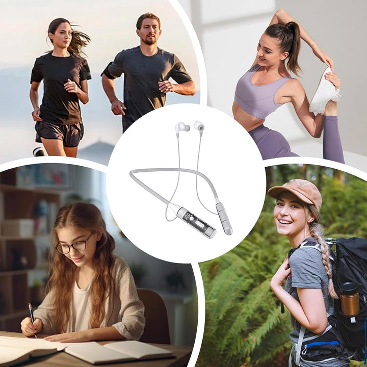 Kopfhörer Mit Halsband - Kabellos Im Nacken-Design | Magnetisch Ergonomisch Atmungsaktiv Für Sport F