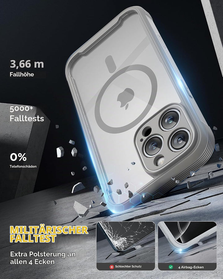 Miracase 360 Grad für iPhone 16 Pro Max Hülle 6,9 Zoll mit Magsafe, Eingebaut Glas Schutzfolie Kompl