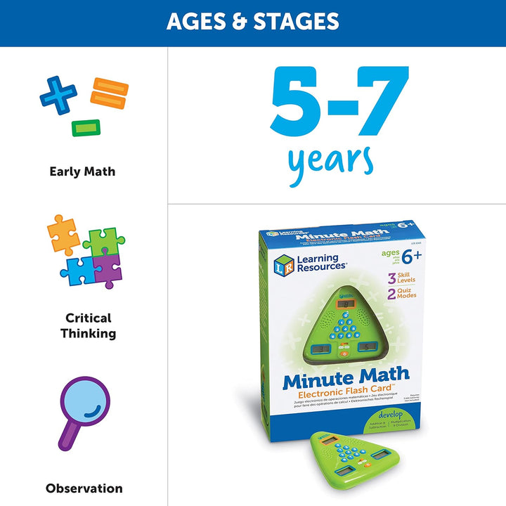Learning Resources Minute Math- Elektronisches Mathe-Spiel, 20*24 centimeters