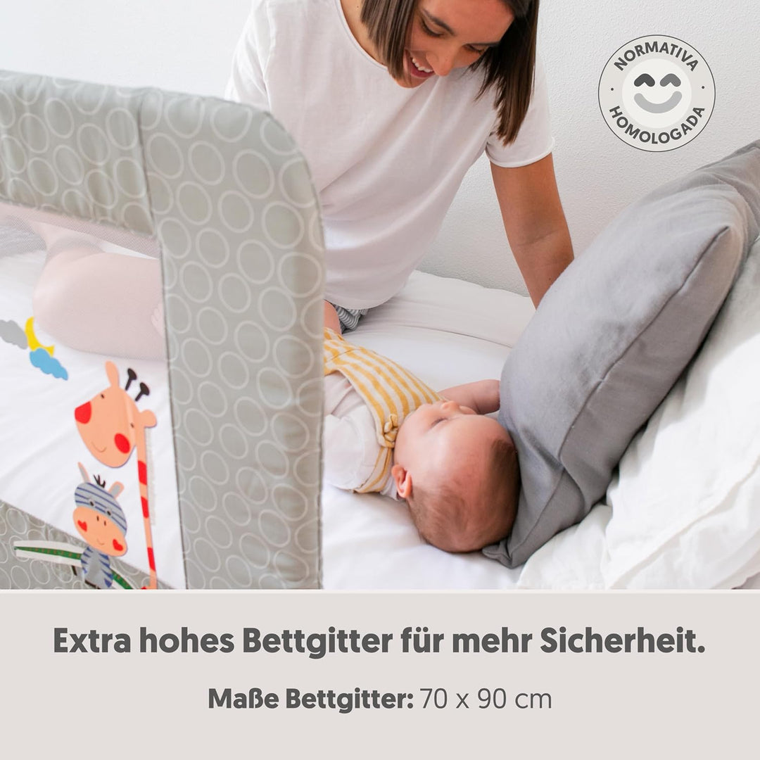 Interbaby BR001 90cm Bettbar für Babys und Kinder. Modell: Giraffe, grau, 2.6