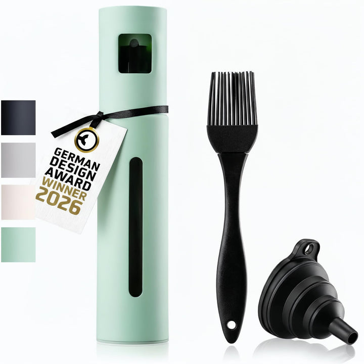Schmidt & Kramer Ölsprüher I hochwertige Öl-Sprühflasche aus Edelstahl & Glas, für gesundes Kochen I