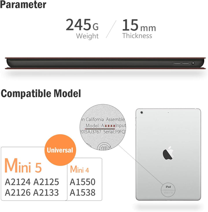 Antbox Hülle für iPad mini 5 2019 7.9 Zoll/iPad mini 4 mit Pencil Halter Auto Schlaf/Wach Funktion P