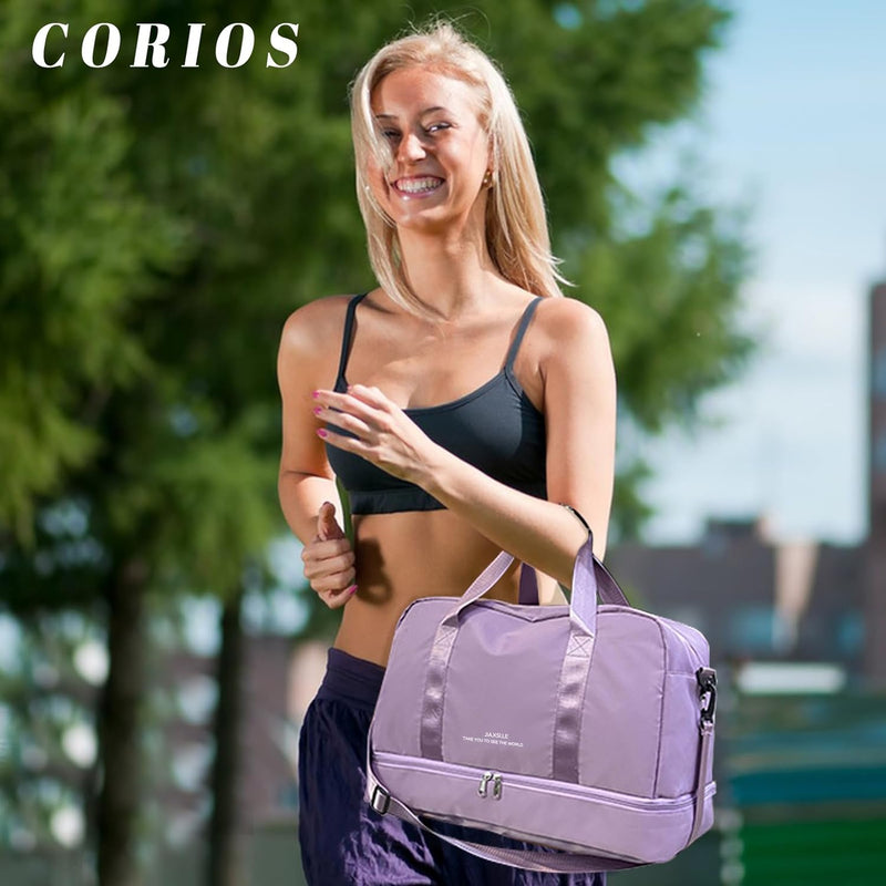 CORIOS Nylon Sporttasche für Herren/Damen Reisetaschen Duffle Bag Weekender Übernachtung Tasche Fitn