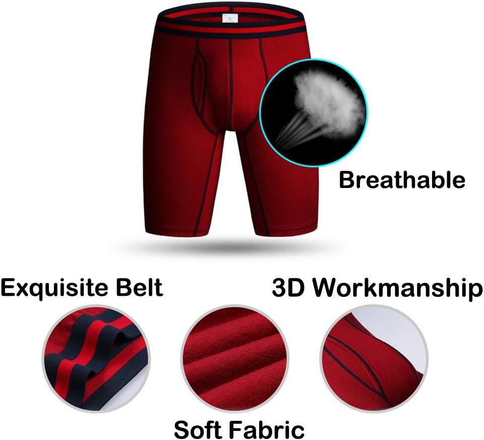 Nuofengkudu Herren Boxershort Langes Bein Sport Fitness Unterhosen Männer Unterwäsche Retroshorts Pa