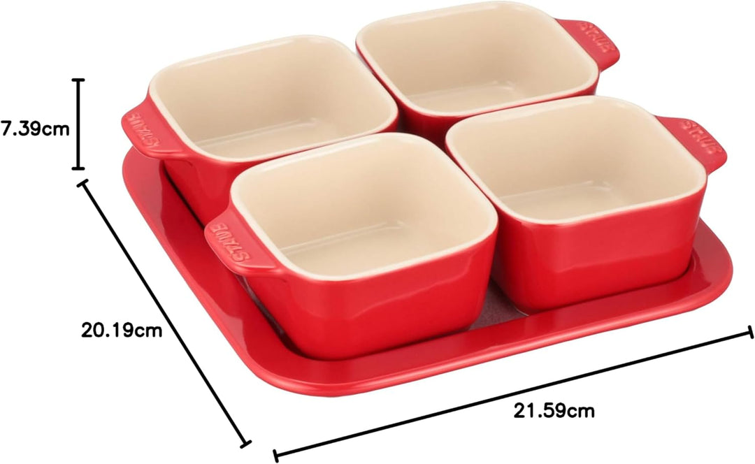 STAUB 40511-119 Vorspeisen-Set, Kirschkeramik, kleines Teller-Set, authentisches japanisches Produkt