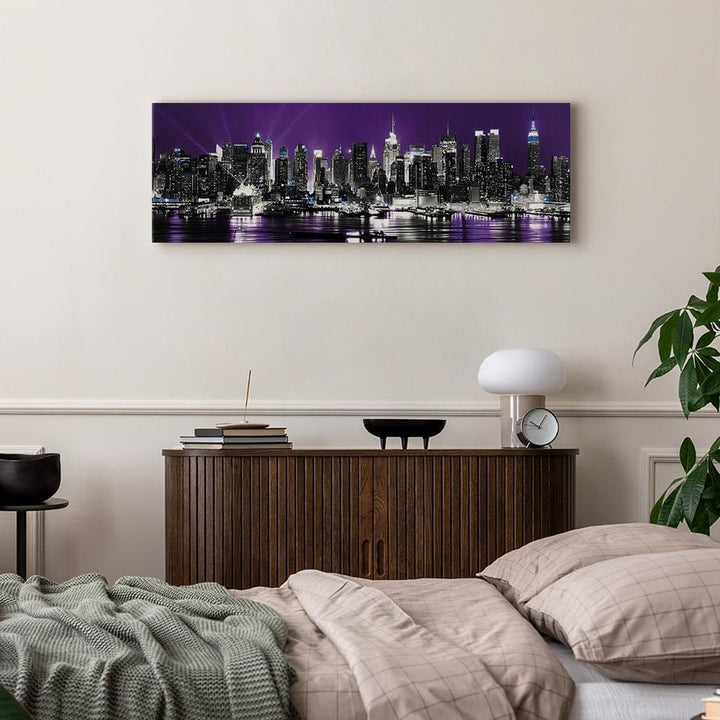 murando - Wandbilder XXL Stadt New York 90x30 cm 1 tlg - Wand Deko Vlies Leinwand Bilder Gross Wandd