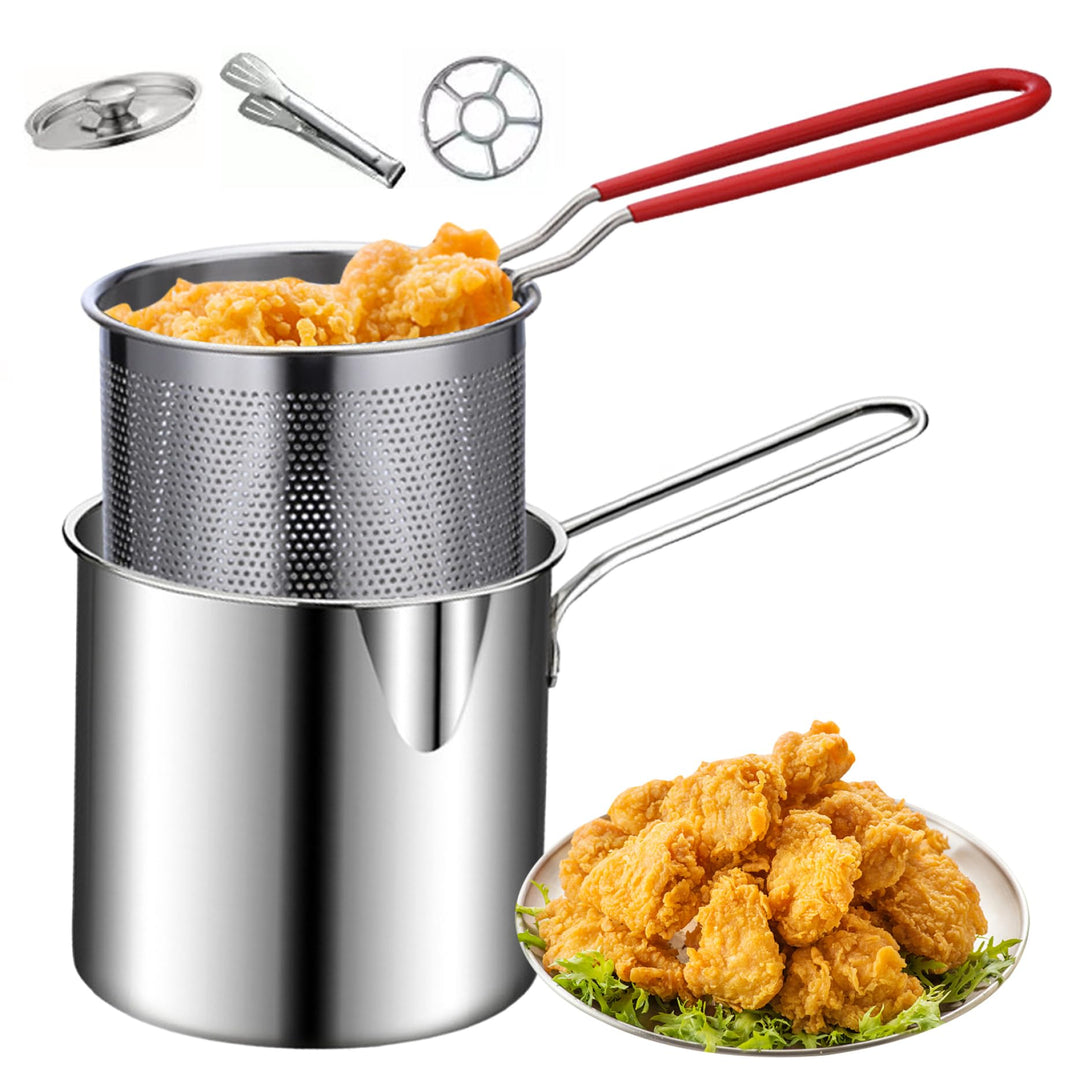 Mini Fryer Friteuse, kleiner Fritteuchsen -Topf mit Korb, Mini Friteus -Topf Edelstahl Fritteuchsenp