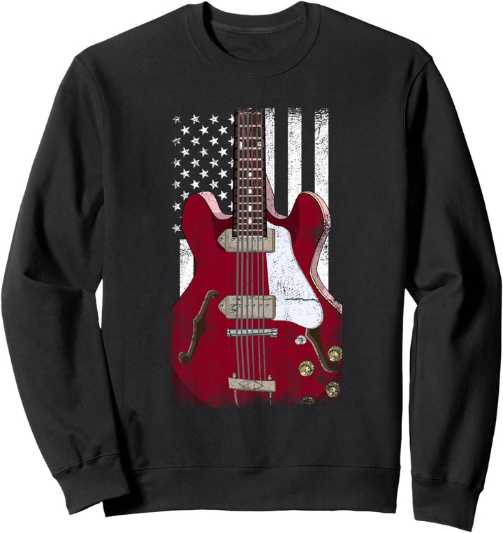 Gitarrenspieler Rock Musik USA Flagge Gitarrist Gitarre Sweatshirt