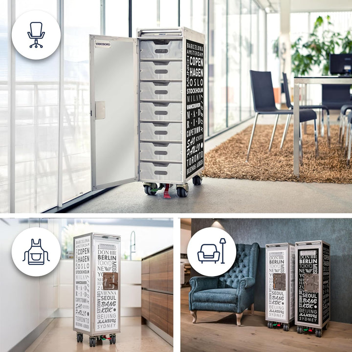 Airline Trolley Cosmopolitan, Büroschrank, Industrial Style Möbel, Schubladenschrank, Norm: Atlas, 1