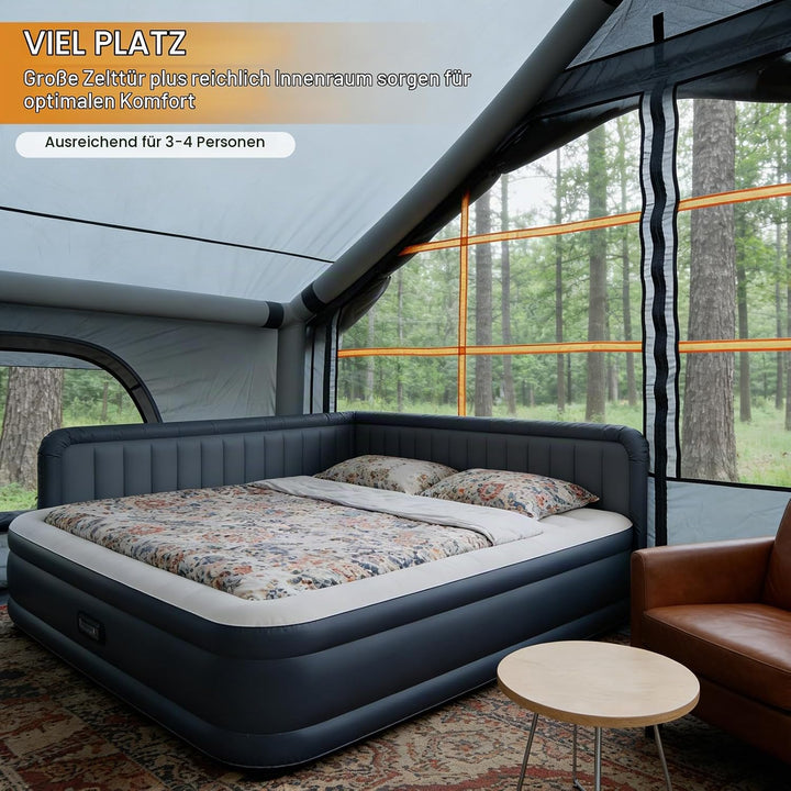 Inflatable Camping Tent, with Manual air Pump, Easy to Set up, Outdoor Inflatable Tent, can accommod